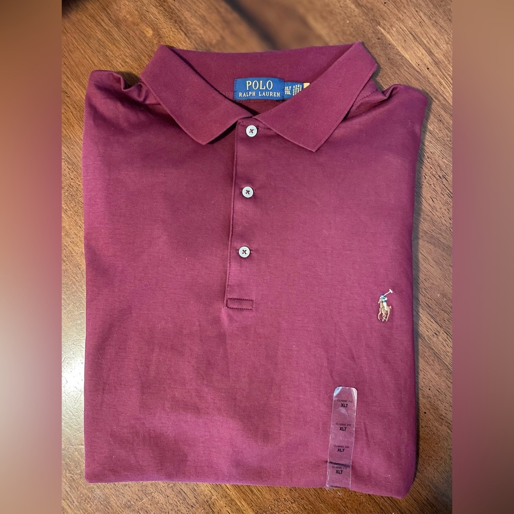 POLO RALPH LAUREN Red Short Sleeve Polo Shirt XL TALL NEW